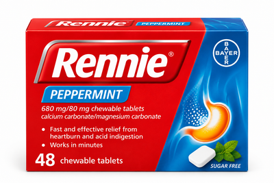Rennie à la menthe poivrée 680 mg/80 mg, comprimés à croquer