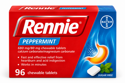 Rennie à la menthe poivrée 680 mg/80 mg, comprimés à croquer