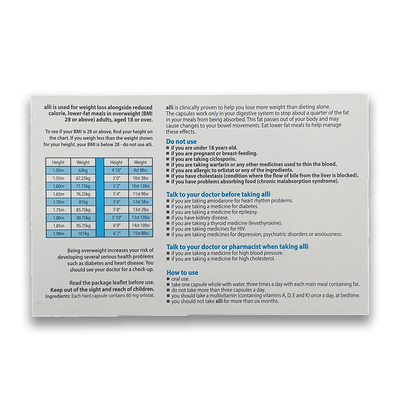 Alli 60mg Capsules - Médetone