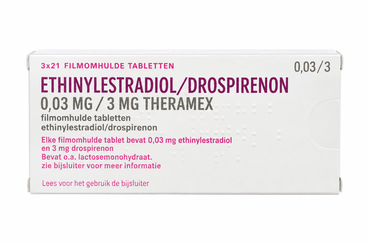Drospirenone / Ethinylestradiol 3mg / 0.03mg - Médetone