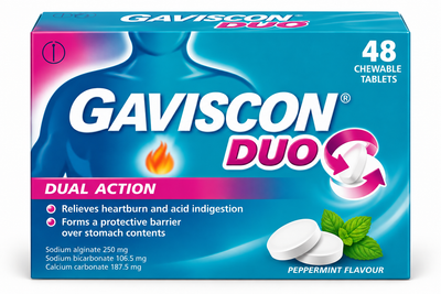 Comprimidos mastigáveis Gaviscon Duo